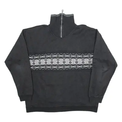 MODE MONSIEUR Mens Sweatshirt Grey Collared XL