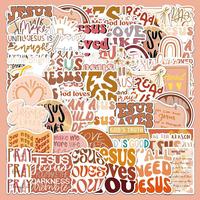 Boho Style Jesus Series Graffiti Sticker, 50pcs/set Waterproof Decorative Sticker, DIY Creative Decal for Phone Case, Laptop,...