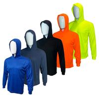 5 SHIRT PACK OF Hi Visibility ultra light weigh Long sleeve hoodie shirt / polyester birdeye Fabric for quick dry AVAIALBE IN...