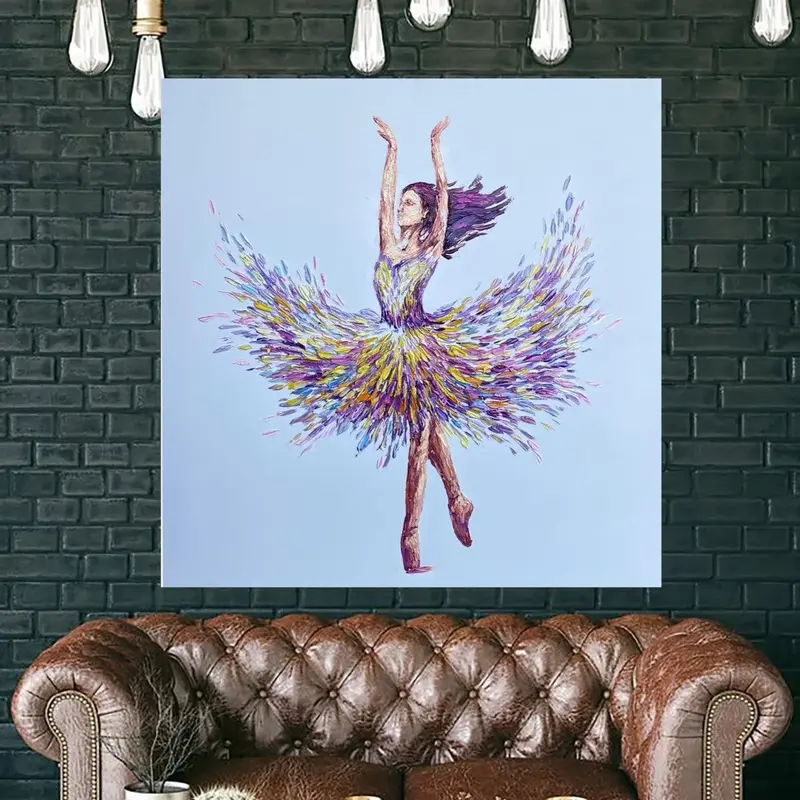 Large Abstract Ballerina Paintings On Canvas Colorful Impasto Oil Painting Ballet Wall Art Modern Fine Art | BALLERINA ROSE