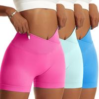 OVESPORT Women 's Scrunch Butt Lifting Workout Shorts  V-shaped Back Waist Gym Shorts High Waist Yoga Short Athletic gym clot...