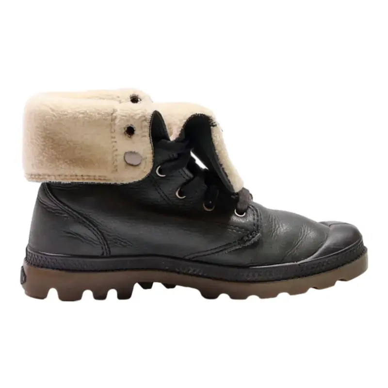 PALLADIUM Lace-Up Boots Black Leather Womens UK 5