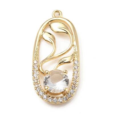 Brass with K9 Glass & Rhinestone Pendants