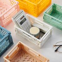Foldable Desktop Storage Basket, 1 Count Mini Desk Organizer Basket, Desk Storage Basket for Office Home School Dormitory