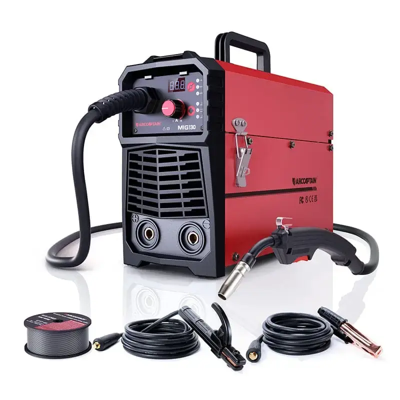 ARCCAPTAIN MIG130 130A MIG Welder, 110V Flux Core MIG Welder/Lift TIG/Stick 3 in 1 Welding Machine with Synergy, IGBT Inverte...