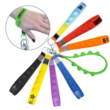 250 Promotional Stress Pop Key Chain - Silicone & Sensory