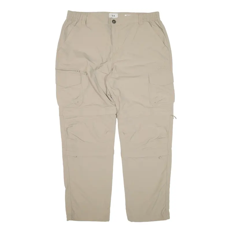 C&A Cargo Zip-off Legs Trousers Beige Regular Tapered Nylon Womens W36 L30