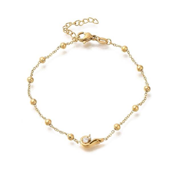 304 Stainless Steel with Cubic Zirconia Link Bracelets
