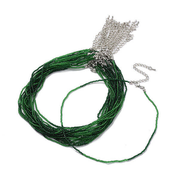 Faceted Rondelle Glass Beaded Necklace for Women