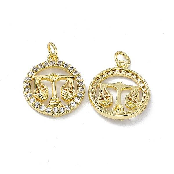 Real 18K Gold Plated Brass Micro Pave Clear Cubic Zirconia Pendants