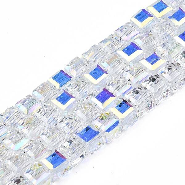 Electroplate Transparent Glass Beads Strands