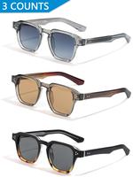 Unisex Vintage Square Frame Sunglasses, Trendy Casual Sunglasses for Travel Use, Fashion Styling Accessories for Outdoor Sp...