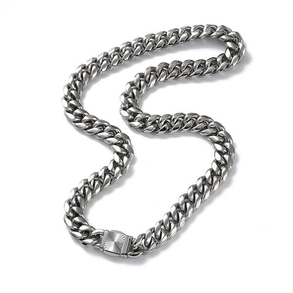 Non-Tarnish 304 Stainless Steel Cuban Link Chain Necklaces