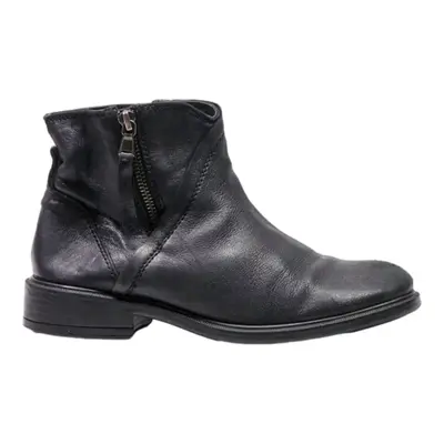 GEOX Ankle Boots Black Leather Womens UK 4