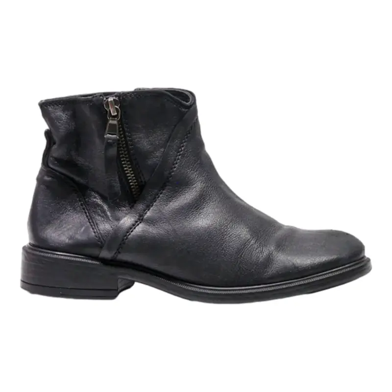 GEOX Ankle Boots Black Leather Womens UK 4