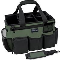 Green wearable cleaning bag with handle and shoulder strap for butler sink and car cleaning tool organizer Housekeeping House...