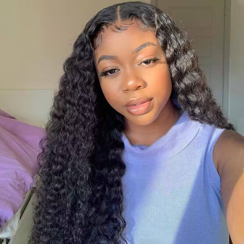HD Invisible Lace Wig Water Wave Natural Human Hair Wigs / ISEE HAIR