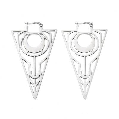 304 Stainless Steel Triangle Hoop Earrings