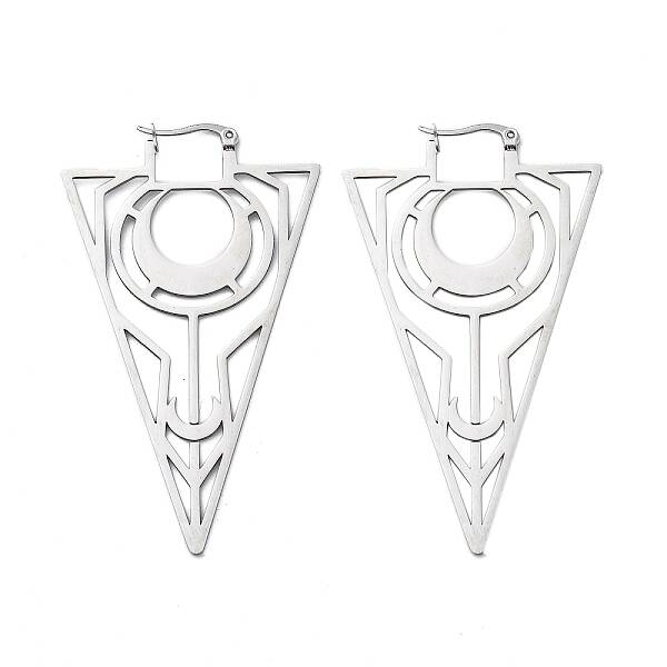 304 Stainless Steel Triangle Hoop Earrings