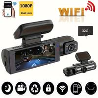 Front & Rear Dashcam, With WI-FI,1 Count Dash Camera for Car, Wide Angle Car Driving Recorder with IR Night-Vision G Sensor, ...