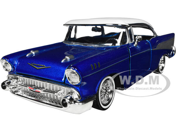 1957 Chevrolet Bel Air Lowrider Candy Blue with White Top \