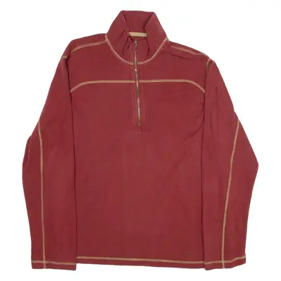 TIMBERLAND Mens Sweatshirt Red 1/4 Zip 2XL