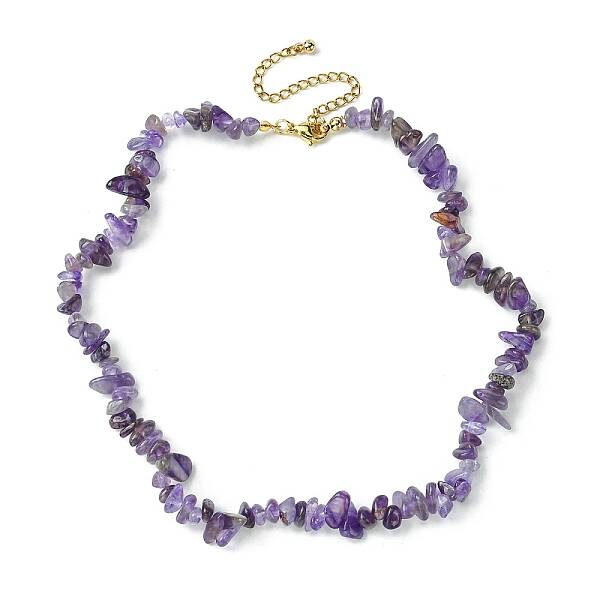 Natural Amethyst Chips Beaded Necklace