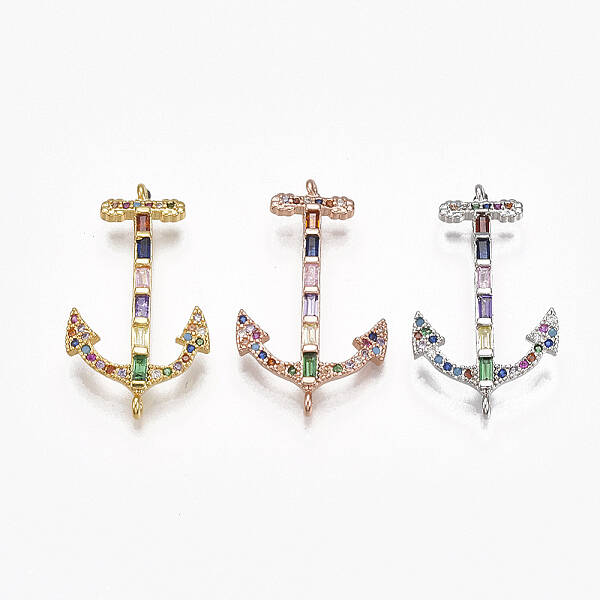 Brass Cubic Zirconia Links