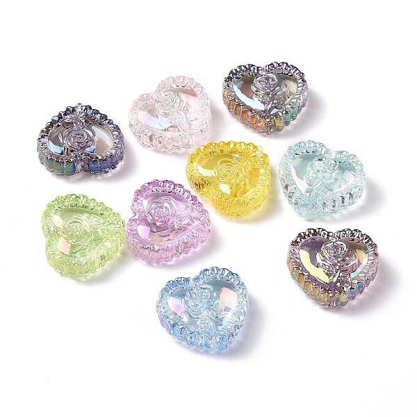 UV Plating Rainbow Iridescent Acrylic Beads