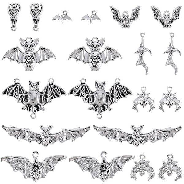 40Pcs 10 Styles Tibetan Style Alloy Pendants