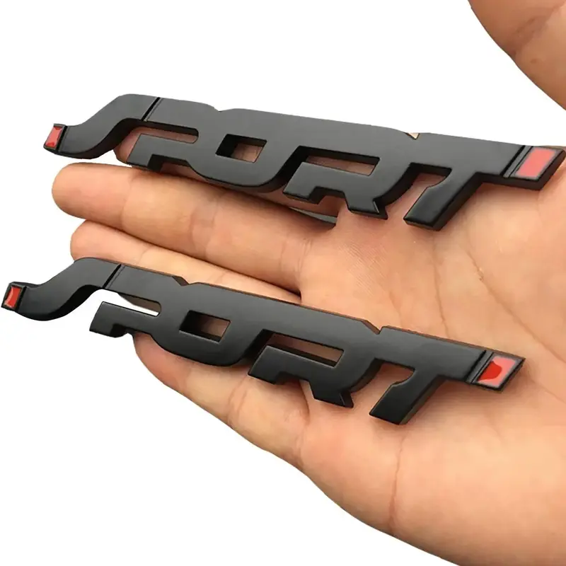 3D Car Sport Logo Sticker, Universal Car Sport Sticker, Car Side Fender Rear Trunk Emblem Logo Badge Decal, Exterior Car Acce...