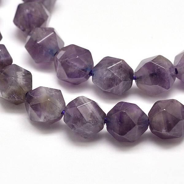 Faceted Natural Amethyst Gemstone Bead Strands