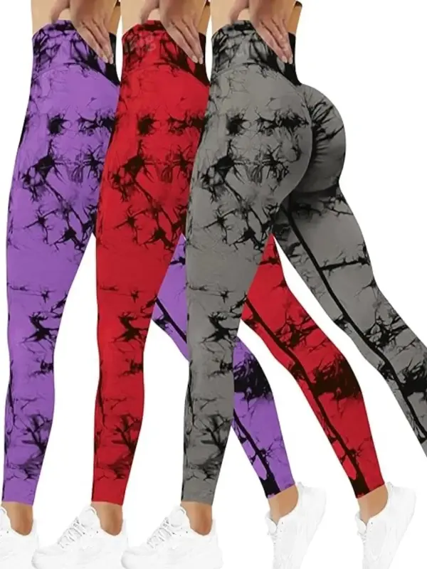 Women's Tie Dye Print High Waist Leggings for Spring, Gym Clothing, Scrunch Leggings for Women, Casual Comfy High Rise Breath...