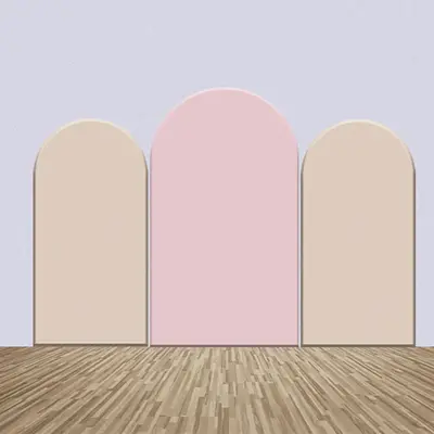 Pink And Beige Solid Color Party Arch Backdrop Kit - Aperturee