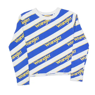 WRANGLER Striped Sweatshirt Blue Womens XS