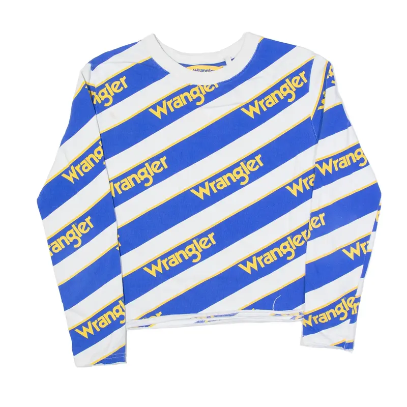 WRANGLER Striped Sweatshirt Blue Womens XS