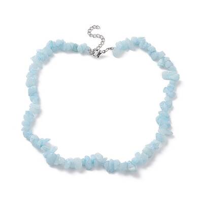 Natural White Jade Dyed Chips Beaded Necklaces
