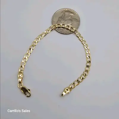 Bracelet Cuban style small (KIDS) size 6inches  gold-plated