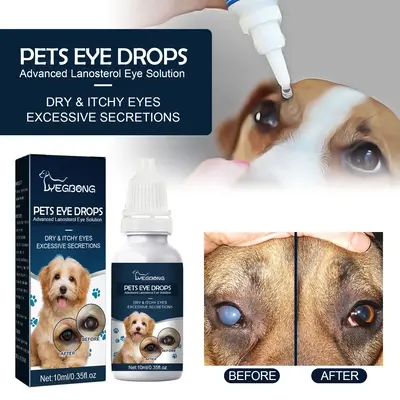 Yegbong Pet Eye Drops, Cats And Dogs Remove Tears Relieve Eyes Itchy Cleansing Eye Drops
