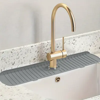 Silicone Dish Drying Mat, 1 Count Kitchen Gadgets Splash-proof Sink Mat, Faucet Water-splashing Guard, Kitchen Sink Mat, Non-...