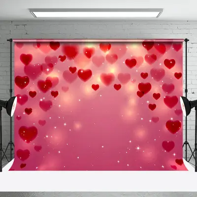 Aperturee Dense Red Heart Romantic Vibe Valentines Day Backdrop, 3X2FT(1MX0.6M), 14 USD, valentines day backdrops, NYHD1I47-M