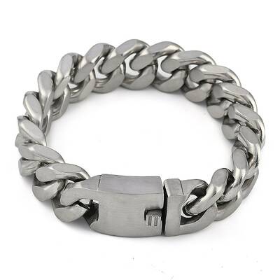 304 Stainless Steel Cuban Link Chain Bracelets for Men