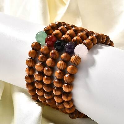 Wood Beaded Stretch Bracelets