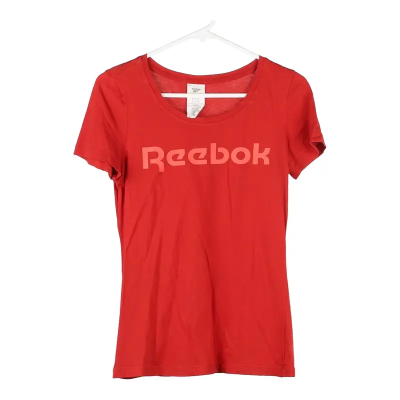 Reebok Spellout T-Shirt - XS Red Cotton