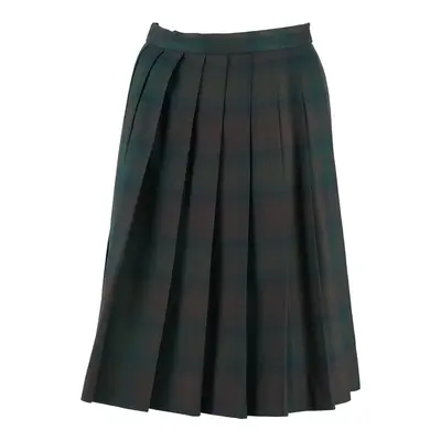 HIROKO KOSHINO Womens Maxi Skirt Green Knee Length Check S