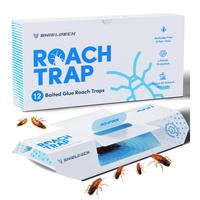 Roach Traps Indoor (12 Pack) - Cockroach Killer Indoor, Sticky Glue Cockroach Trap, Roach Bait Traps for Car Infestation Cont...