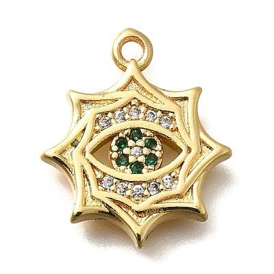 Brass Micro Pave Cubic Zirconia Pendants