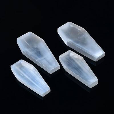 Halloween Coffin Natural Selenite Figurines