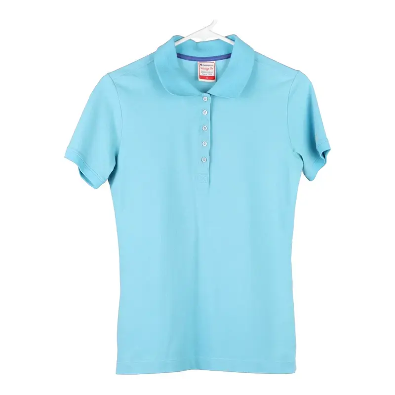 Champion Polo Shirt - Small Blue Cotton
