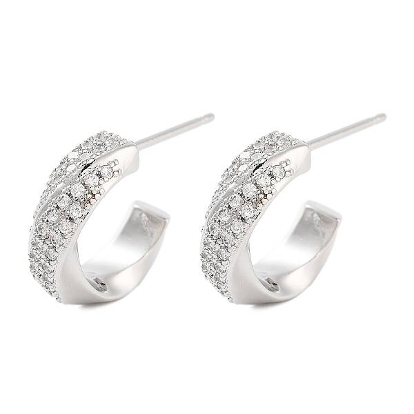 Rack Plating C-Shaped Brass Stud Earrings